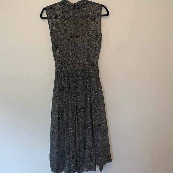 Nelly Don sheer black and white whimsical button down dress with clasped collar - Picture 2 of 4